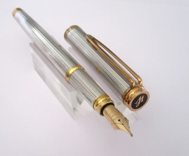 Stylo Plume Waterman Man 100 - Plume En Or Fine (F), Noir, Résine, Occasion Très Bon état