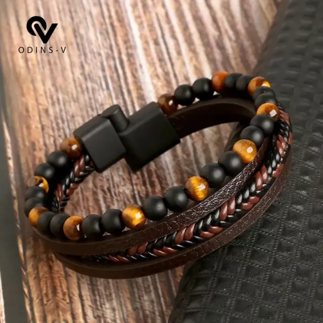 Mens Women Braided Fashion Bracelets PU Leather Bracelet Bangle Wrap Wristband