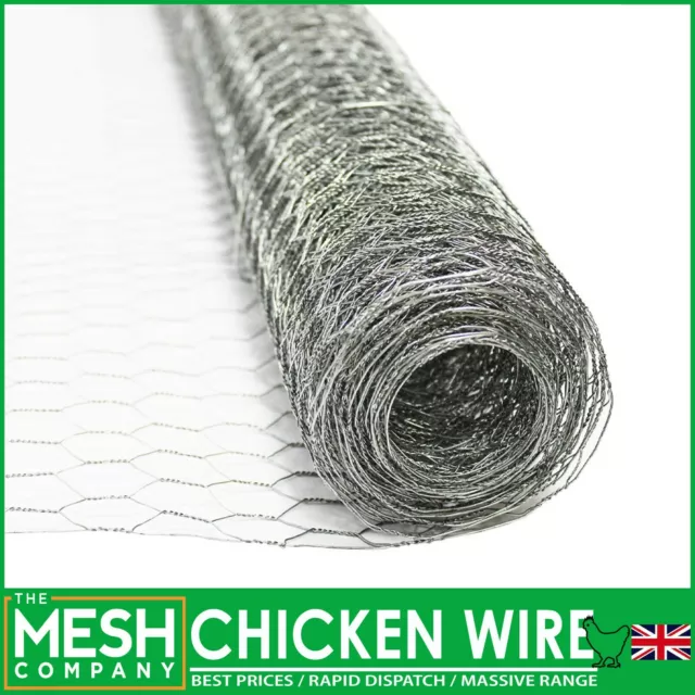 10m x 900mm Roll 13mm Hole Galvanised Chicken Wire Netting Mesh Net Rabbit Fence