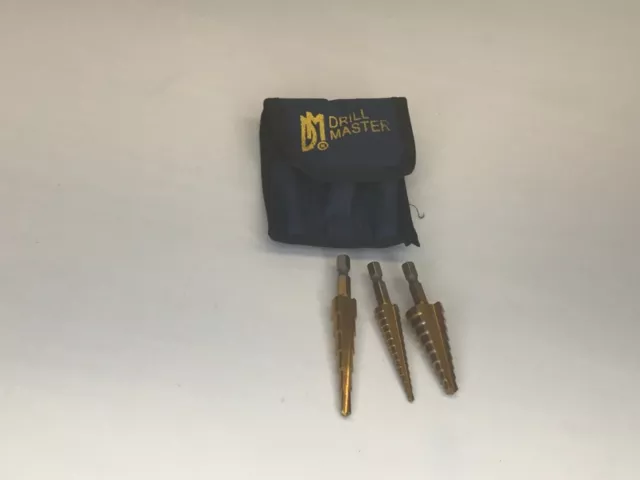 3 piece Step Drill Bit Set Titanium HSS M2 28 Sizes Industrial Reamer 1/8"-3/4"