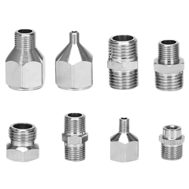 8 Teiliges Airbrush Adapter Anschluss Set für Kompressor und Airbrush Schla Q7Z6