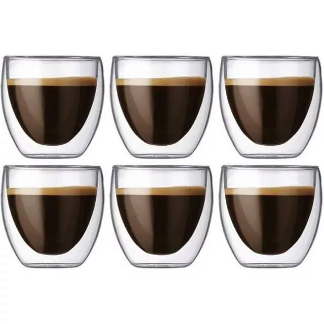 Coffret De 6 Tasse À Café-Expresso-Espresso En Verre 80Ml Double Paroi Originale