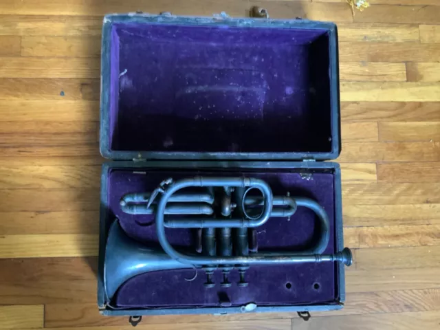 Vintage 1909 Cornet Basset Brevete Proteano w/Case