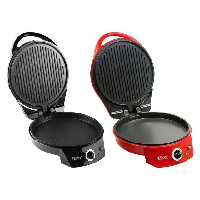 Bestron Machine à Pizza Gril de Table Electrique APZ400 1800 W Noir/Rouge