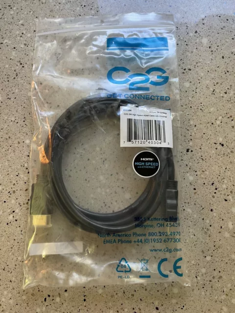 C2G/ Cables To Go  40304 High Speed 2M HDMI Cable with Ethernet New