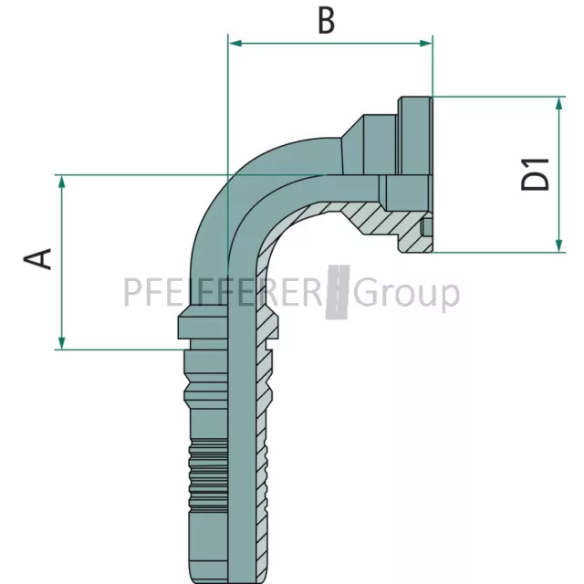 Bouton à presse Interlock SAE bride PN 50 SFL 2" 90° IL 2