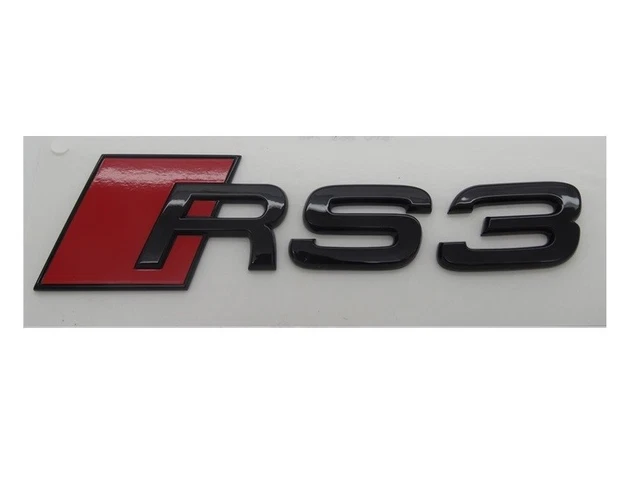 ORIGINAL AUDI RS3 Letras Emblema Logotipo Placa Negro Brillante EUR 79 ...