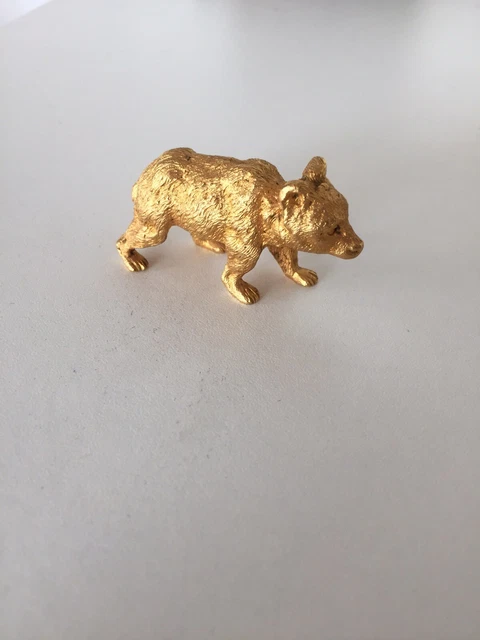 Petit Bronze Doré Ours Bronze Animalier Mini Bronze Bronze Miniature