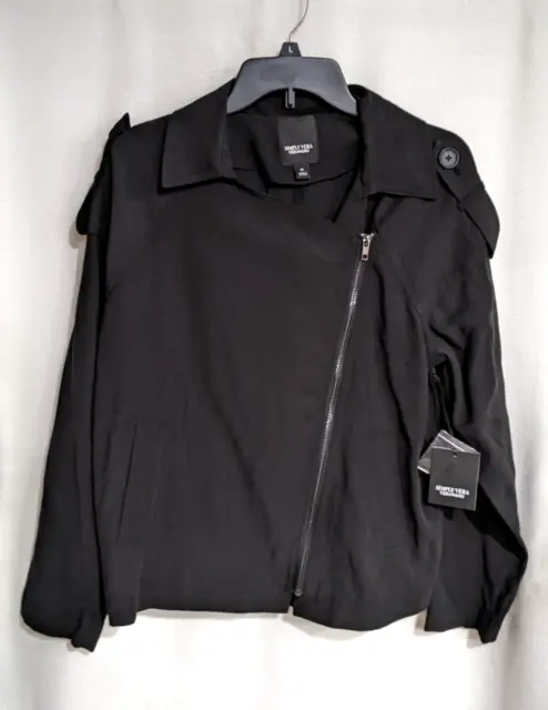 Simply Vera Wang Women's Asymmetrical Black Zipper Fashion Jacket - Size M - NWT