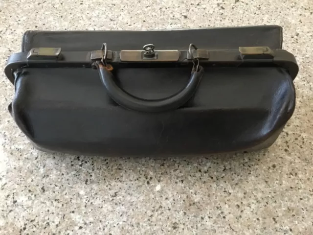 Early 20th c. Medical Doctor's Travel Surgical Bag with Instruments and Vials