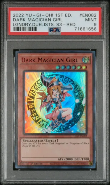 YUGIOH PSA 9 2022 Dark Magician Girl LDS3-EN082 Ultra Rare 1st Edition RED