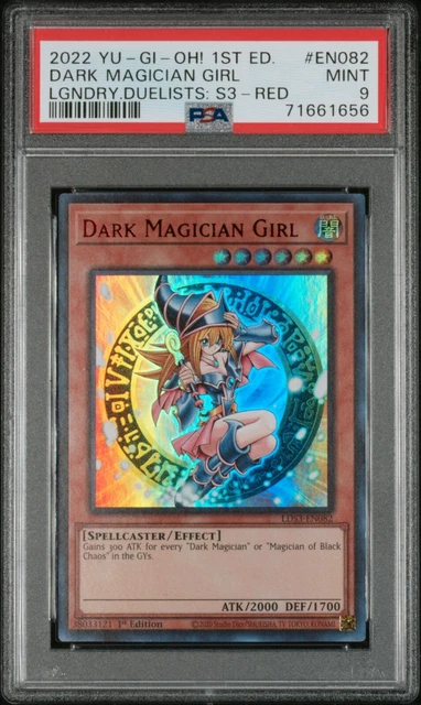 YUGIOH PSA 9 2022 Dark Magician Girl LDS3-EN082 Ultra Rare 1st Edition RED