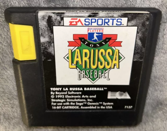 TONY LA RUSSA BASEBALL - SEGA GENESIS - FREE S/H - Game Cart Only