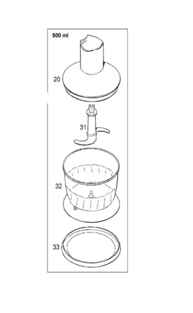 Copertina bianca di ciotola chopper 1250 ml 1000 ml per processore alimentare Braun 2