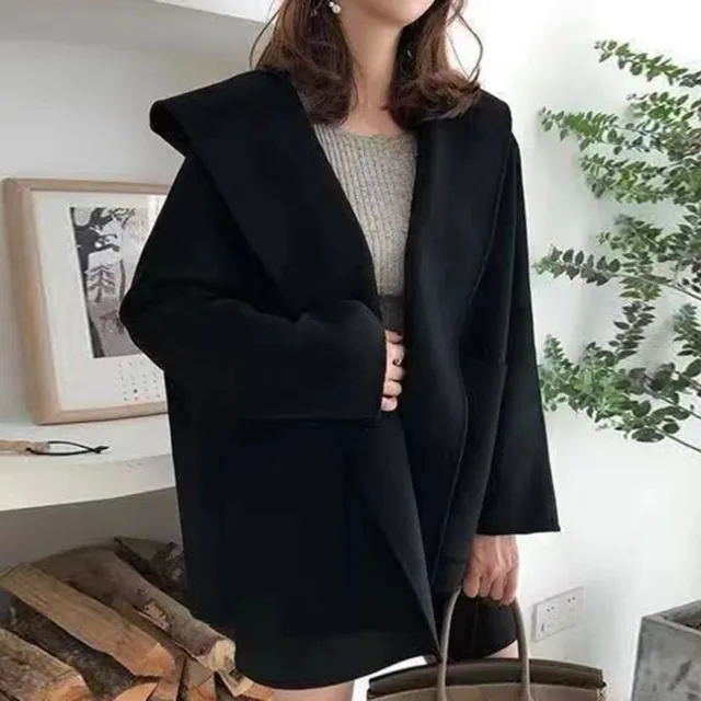 Mid-length Coat Thick Coldproof Winter French Style Mid-length Woolen Cloak