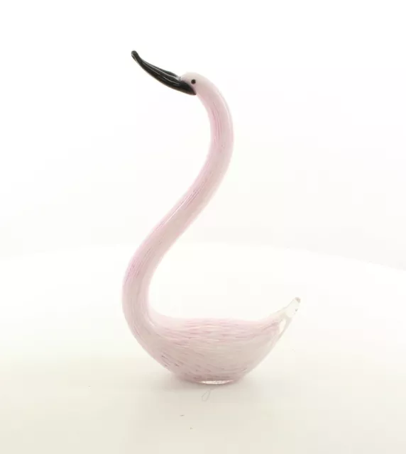 9973558-x Vetro Figura Bianco Rosa Cigno 29x9x25cm Risoluzione Raccolta