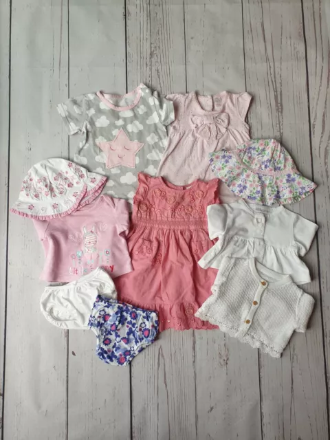 Bundle Of 10 Baby Girl Mix n Match Summer Clothes Outfits 0-3 Months