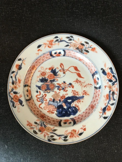 18th Century Tin glazed earthenware plate polychrome Delft English chinoiserie