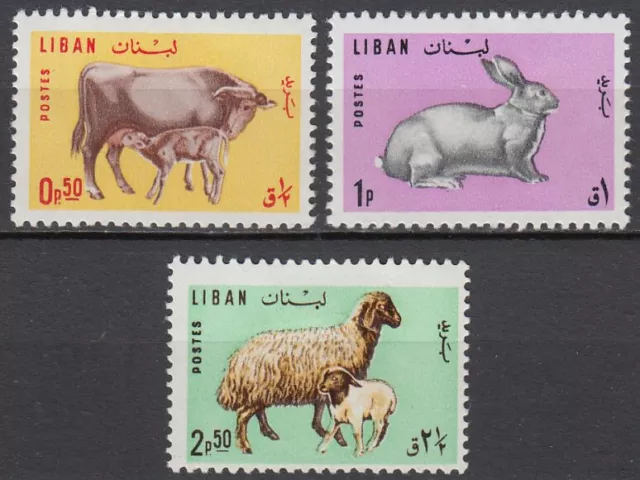 Libanon Lebanon 1965 */MLH Mi.911/13 Tiere Animals Kuh Hase Schaf [sz0423]