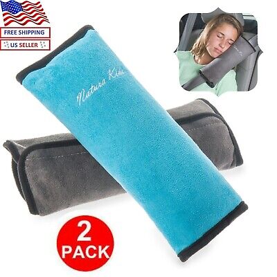 2 Pack Seat Belt Pillow Pad Headrest for Kid Travel Soft Neck Support Child Car