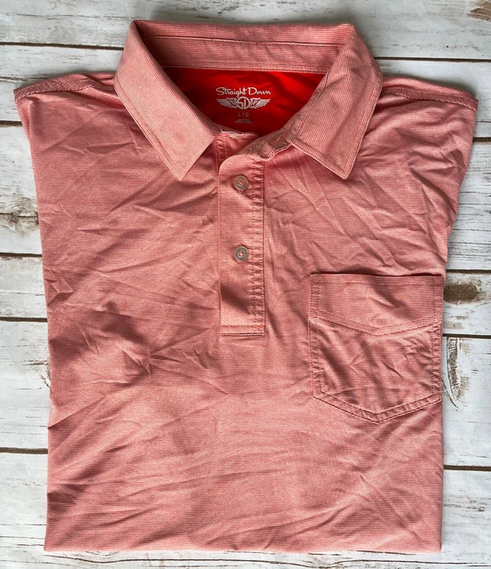 Straight Down Ferrari Carano Short Sleeve Stripedgolf Polo Shirt Red Mens Large