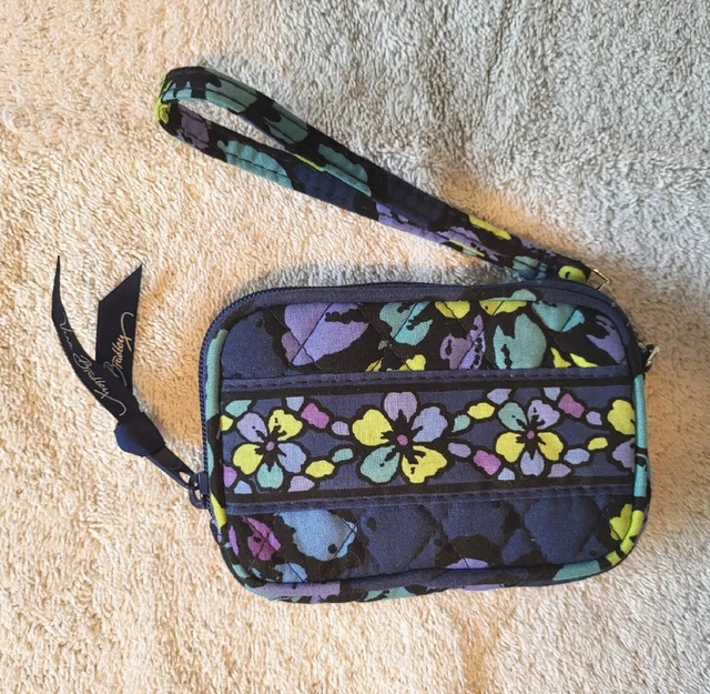 VERA BRADLEY Indigo Pop Tech Case Earphone Wristlet Purse Retired 2012 Excellent