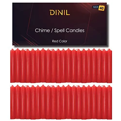 40 Red Spell and Chime Candles for Rituals Birthdays Altar