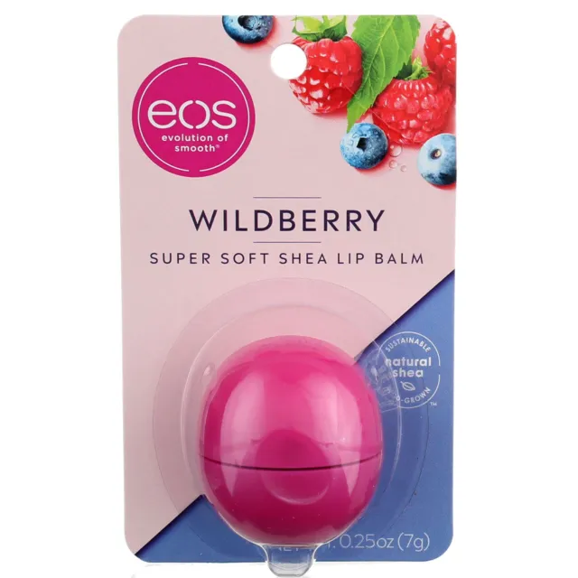 5 Pack eos Super Soft Shea Lip Balm Sphere, Wildberry