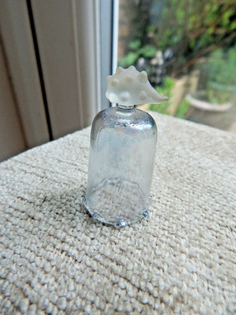 GLASS HEDGEHOG THIMBLE HAND BLOWN CLEAR GLASS Hedgehog THIMBLE