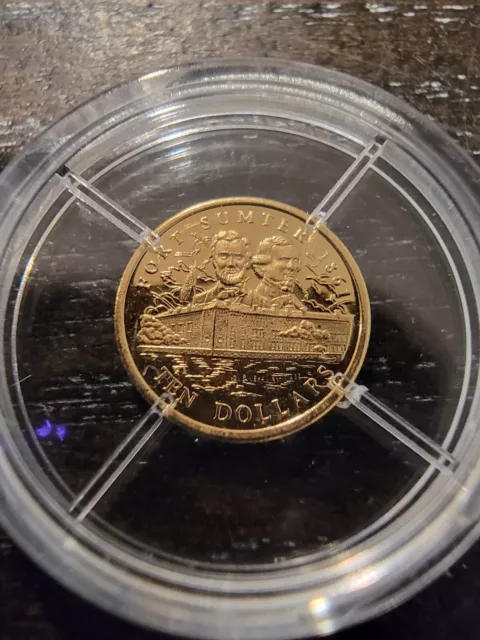 FORT SUMTER CIVIL WAR LIBERIA 1/2 GRAM 14k 585 GOLD COIN RARE