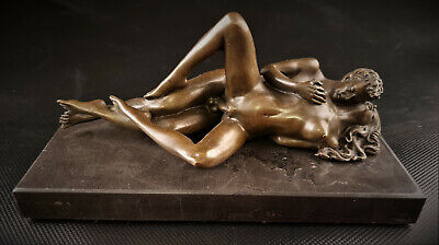 Escultura de Bronce Mujer Mann Par Erótico Desnudo Bronce