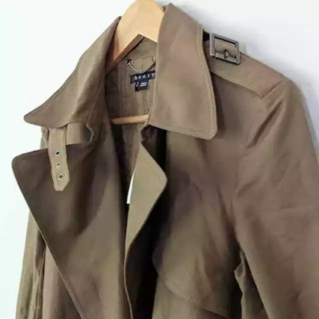 Theory Ashling Makintosh Brown Trench Coat Size Medium NWT 3