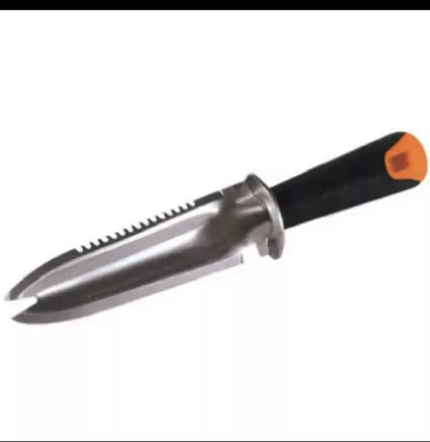 Garden Knife Big Grip, Polished Cast-Aluminum Head, Digging, Sharpened Blade