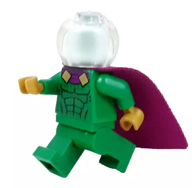 LEGO® Marvel Mysterio Minifigure™ Light Aqua Head Purple Cape Clear Helmet sh620