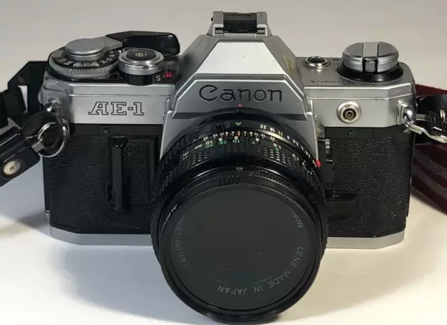 Canon AE-1 Program 35mm Manual SLR Film Camera with 50mm 1:1.8 Lens