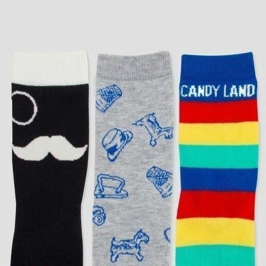 Junk Food Kids Operation Monopoly 3 pk Socks Graphic Crew 3-10