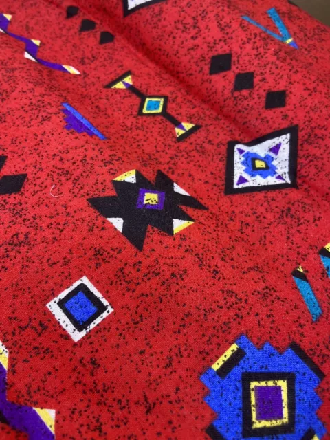 Símbolos de tela vintage de diseño nativo americano azteca algodón 180 X 44 y 55 X 44
