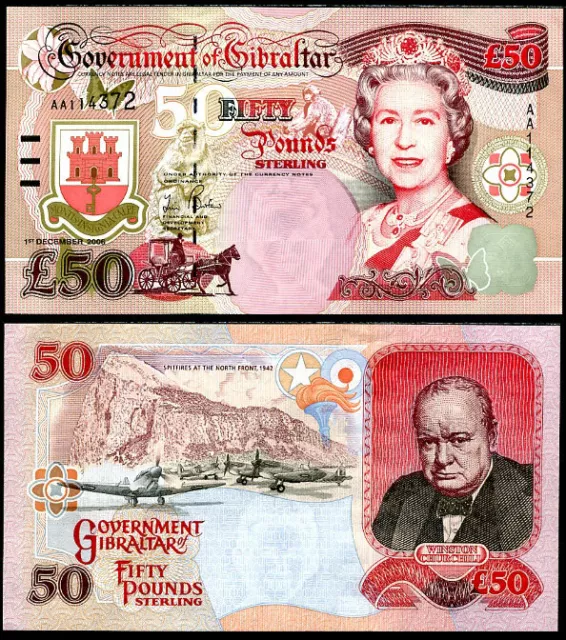 Gibraltar 50 Pounds 2006 P 34 QE II UNC