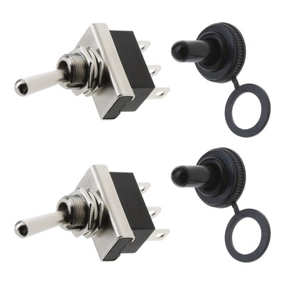 Interruttore A Levetta Metallico 12V 25A 2 Posizioni - Impermeabile Con Copertura In Gomma (2 Pezzi) - Foto 9