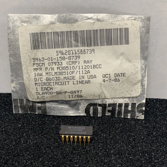 Jm38510/11201Bcc Fairchild Microcircuit,Linear 14 Gold Pins