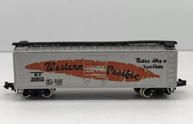 N Scale Box Car Railroad Train Western Pacific W.P. #20802 Unbranded.