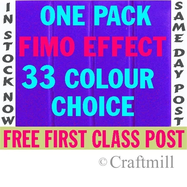 1 Block FIMO EFFECTS SOFT Polymer Ton - wählen Sie aus 24 Farben