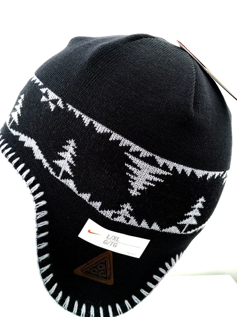 NIKE ACG EARFLAP Beanie Hat 266092 010 Black £11.99 - PicClick UK