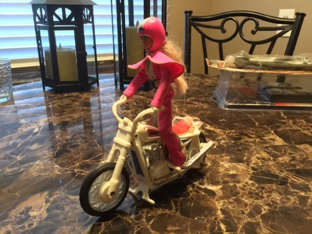 VTG Evil Knievel's Girlfriend, DERRY DARING Figure W Trick Bike Rare  70s