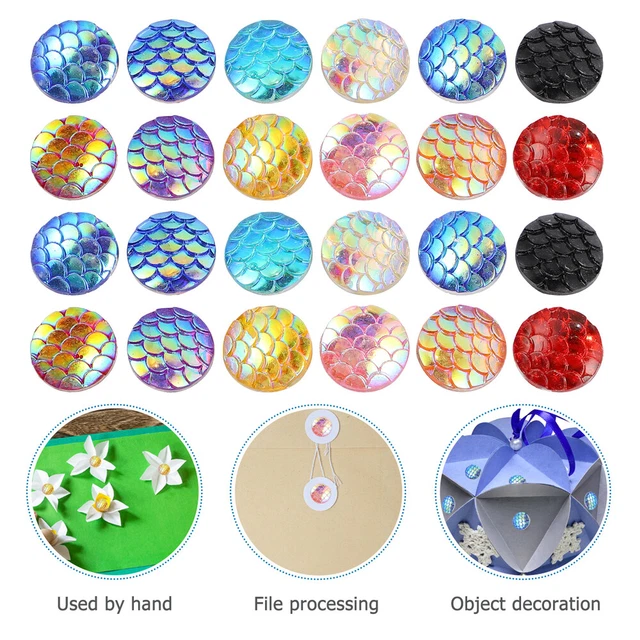 200pcs Runde Edelsteine Ohrring Perlen Charme Cabochons Flatback 3