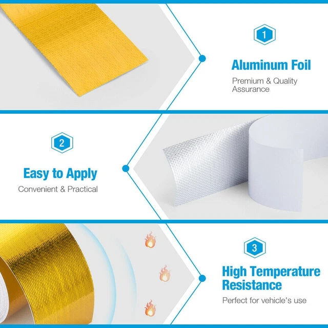 Ruban adhésif réfléchissant léger pour protection thermique or 50 mm x 10 M