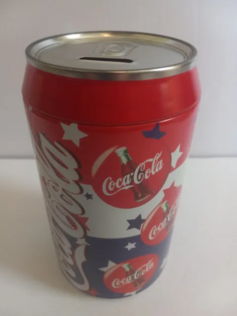 vintage Coca-Cola red white and blue can coin bank 7 3/4 in. 4th of July summer
