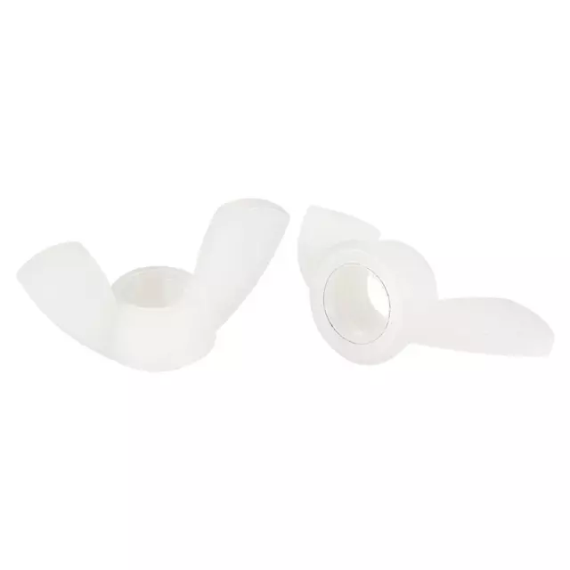 M8 Ala Tuercas Nylon Mariposa Tuerca Mano Giro Apretar Sujetadores Blanco 50pzs