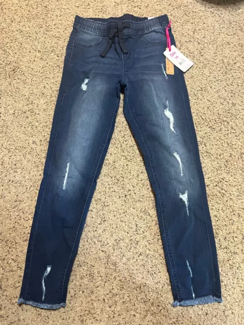 Justice Girls Size 8 Pull On Jeggings Jeans NWT Super Soft Dark Blue Jeans  Denim