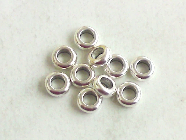 10-30 Spacer Großloch Perlen 7x3mm Beads Metallperle Rondelle Schmuck Basteln